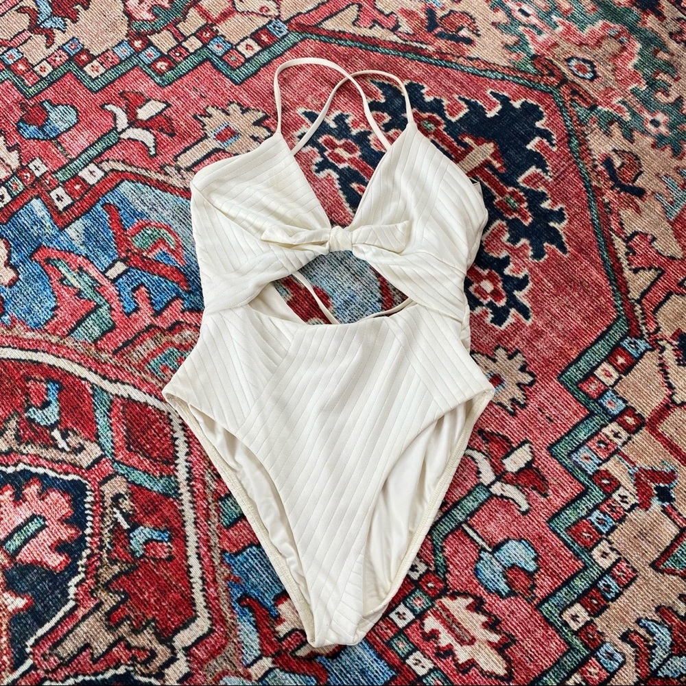 L*SPACE White One Piece Swimsuit
